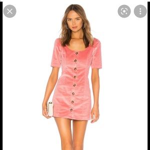 ISO LPA Corduroy button up dress in Rusty pink